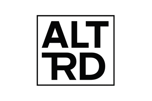 Create a logo using the word ALTRD condensed into a sqaure